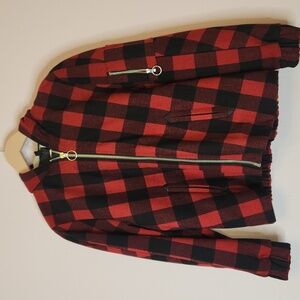 H&M Wool Blend Felted Jacket with Hood, size 8